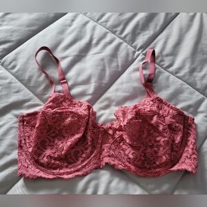 Victoria's Secret Pink Lace Unlined Demi 36DDD Underwire Bra NWOT